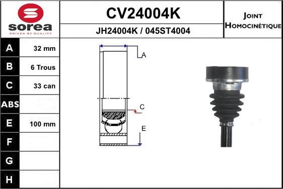 EAI CV24004K - CV Joint Kit, drive shaft car-mod.net