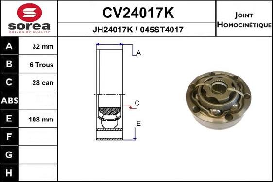 EAI CV24017K - CV Joint Kit, drive shaft car-mod.net