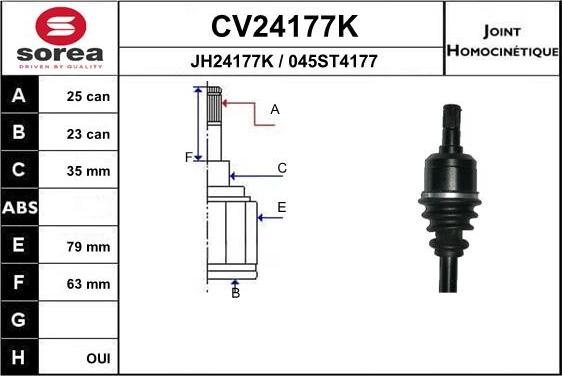 EAI CV24177K - CV Joint Kit, drive shaft car-mod.net
