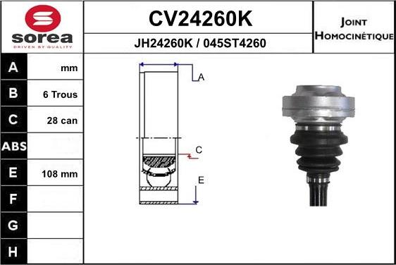 EAI CV24260K - CV Joint Kit, drive shaft car-mod.net