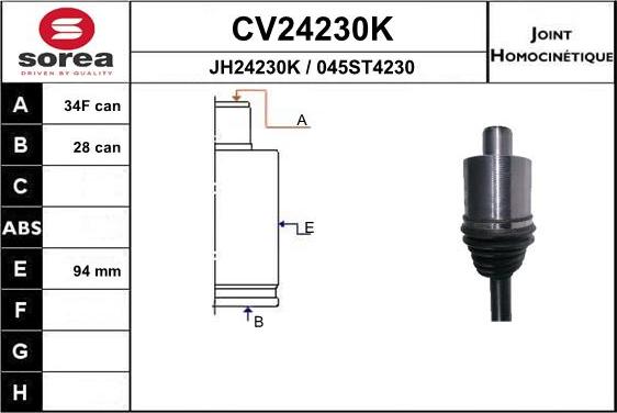 EAI CV24230K - CV Joint Kit, drive shaft car-mod.net