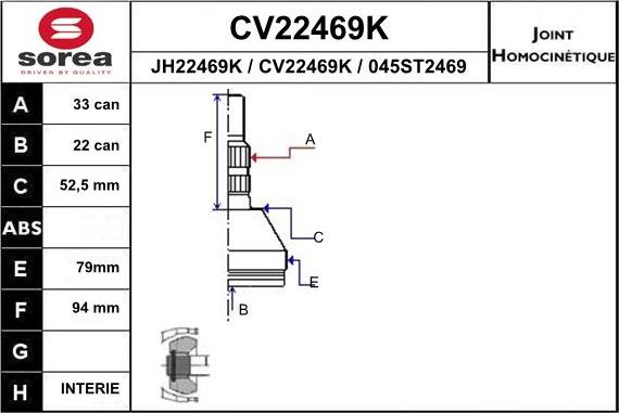 EAI CV22469K - CV Joint Kit, drive shaft car-mod.net