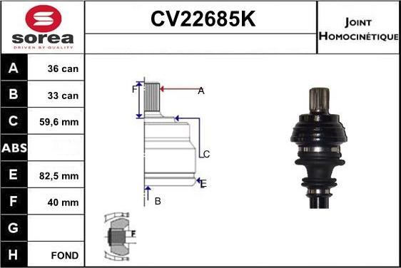 EAI CV22685K - CV Joint Kit, drive shaft car-mod.net