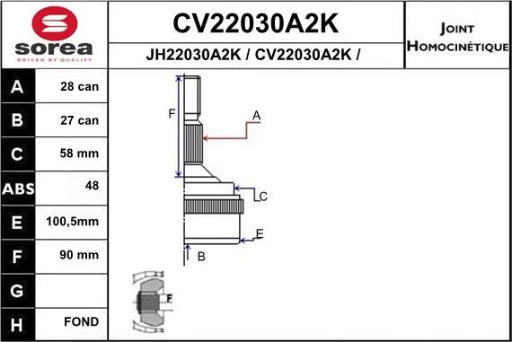 EAI CV22030A2K - CV Joint Kit, drive shaft car-mod.net