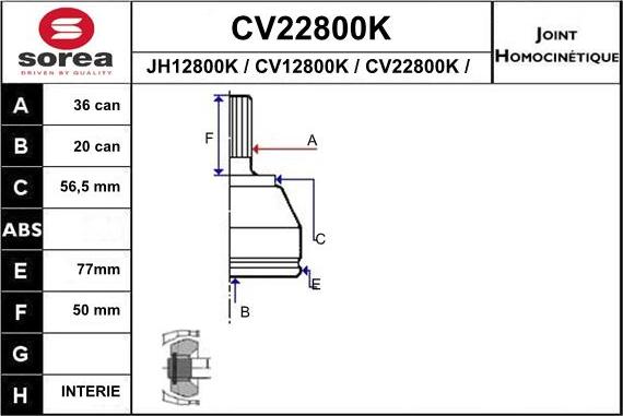 EAI CV22800K - CV Joint Kit, drive shaft car-mod.net