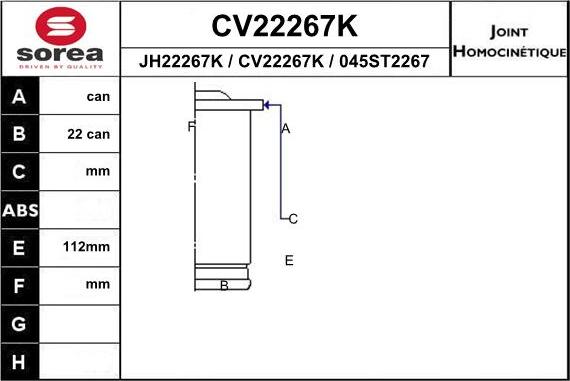 EAI CV22267K - CV Joint Kit, drive shaft car-mod.net