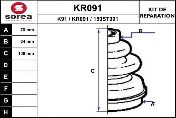EAI KR091 - Bellow, drive shaft car-mod.net