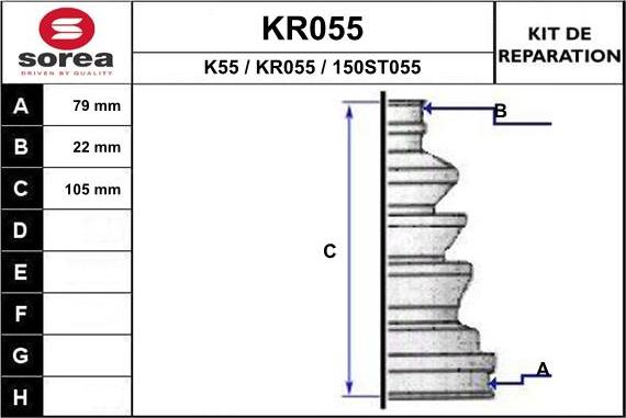 EAI KR055 - Bellow, drive shaft car-mod.net