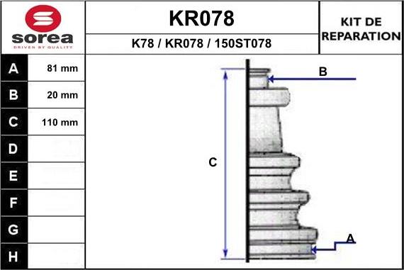 EAI KR078 - Bellow, drive shaft car-mod.net