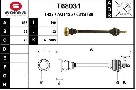 EAI T68031 - Drive Shaft car-mod.net