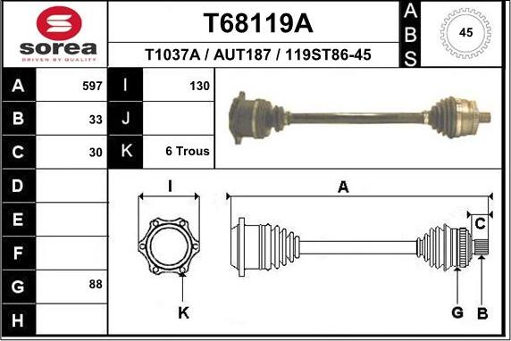 EAI T68119A - Drive Shaft car-mod.net