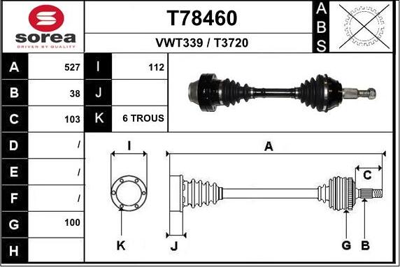 EAI T78460 - Drive Shaft car-mod.net