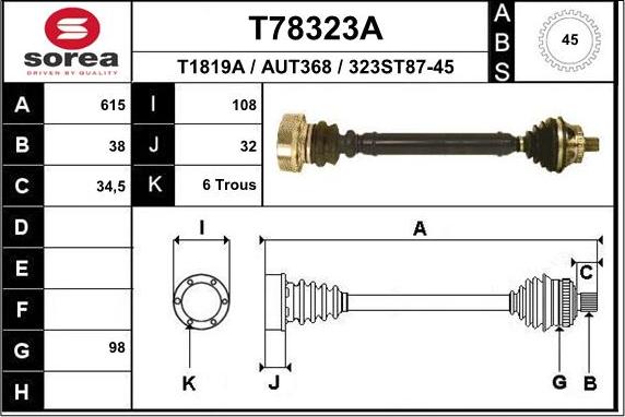 EAI T78323A - Drive Shaft car-mod.net