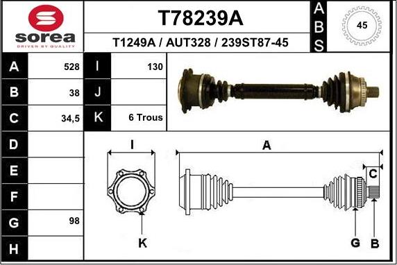 EAI T78239A - Drive Shaft car-mod.net