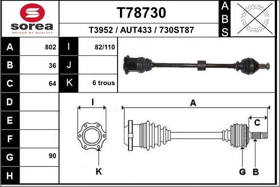 EAI T78730 - Drive Shaft car-mod.net