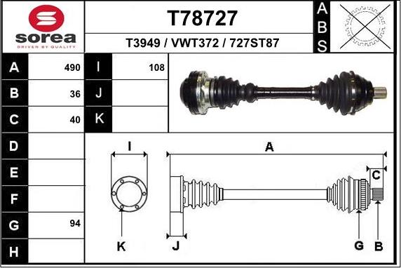 EAI T78727 - Drive Shaft car-mod.net