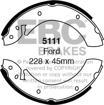 EBC Brakes 5111 - Drum Brake Shoe Set car-mod.net