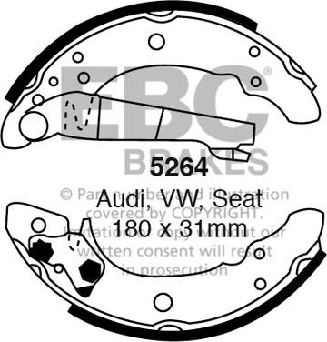 EBC Brakes 5264 - Drum Brake Shoe Set car-mod.net