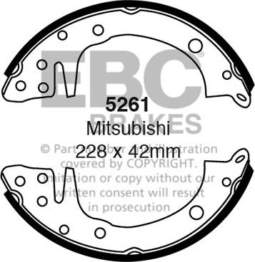 EBC Brakes 5261 - Drum Brake Shoe Set car-mod.net