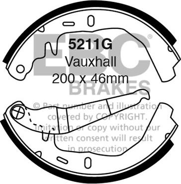 EBC Brakes 5211G - Drum Brake Shoe Set car-mod.net