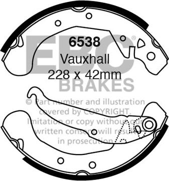 EBC Brakes 6538 - Drum Brake Shoe Set car-mod.net