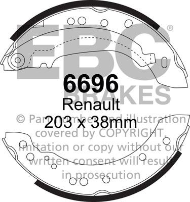 EBC Brakes 6696 - Drum Brake Shoe Set car-mod.net