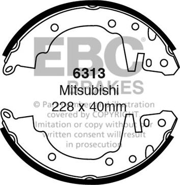 EBC Brakes 6313 - Drum Brake Shoe Set car-mod.net