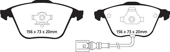 EBC Brakes DP81594RP1 - High Performance Brake Pad Set car-mod.net