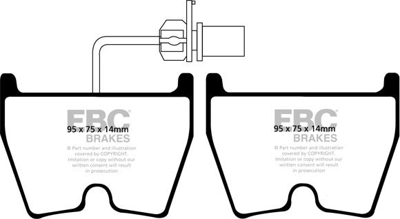 EBC Brakes DP81513RP1 - High Performance Brake Pad Set car-mod.net