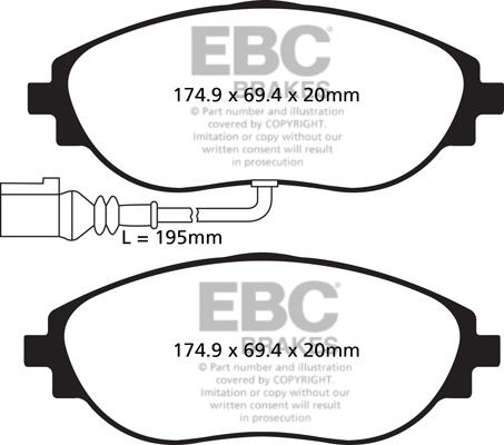 EBC Brakes DP82127RP1 - High Performance Brake Pad Set car-mod.net