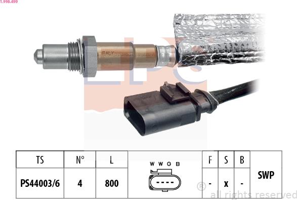 EPS 1.998.499 - Oxygen, Lambda Sensor car-mod.net