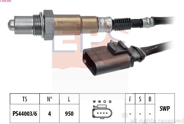 EPS 1.998.498 - Oxygen, Lambda Sensor car-mod.net