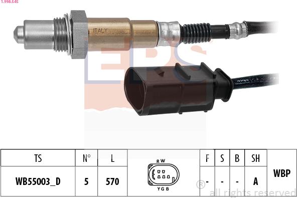 EPS 1.998.545 - Oxygen, Lambda Sensor car-mod.net