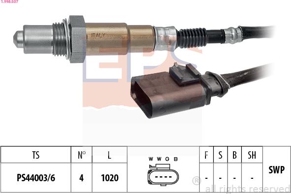 EPS 1.998.507 - Oxygen, Lambda Sensor car-mod.net