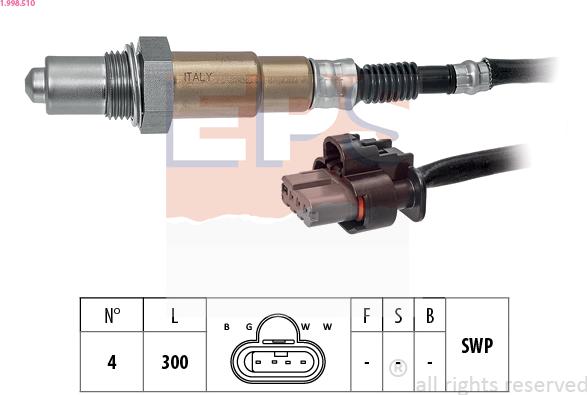 EPS 1.998.510 - Oxygen, Lambda Sensor car-mod.net