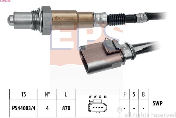 EPS 1.998.535 - Oxygen, Lambda Sensor car-mod.net