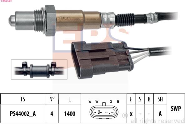 EPS 1.998.533 - Oxygen, Lambda Sensor car-mod.net