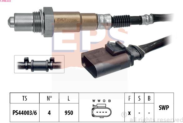 EPS 1.998.532 - Oxygen, Lambda Sensor car-mod.net
