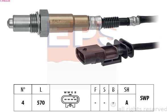 EPS 1.998.528 - Oxygen, Lambda Sensor car-mod.net