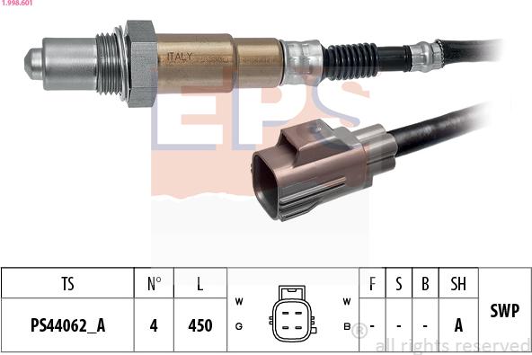 EPS 1.998.601 - Oxygen, Lambda Sensor car-mod.net