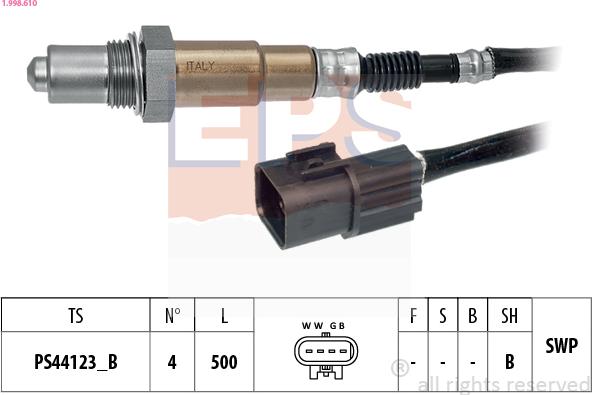 EPS 1.998.610 - Oxygen, Lambda Sensor car-mod.net