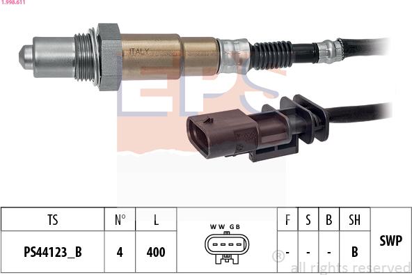 EPS 1.998.611 - Oxygen, Lambda Sensor car-mod.net