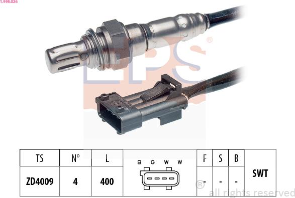 EPS 1.998.026 - Oxygen, Lambda Sensor car-mod.net