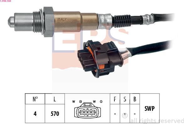 EPS 1.998.168 - Oxygen, Lambda Sensor car-mod.net