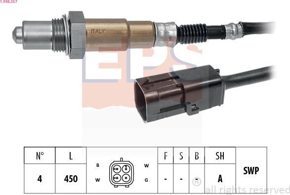 EPS 1.998.357 - Oxygen, Lambda Sensor car-mod.net