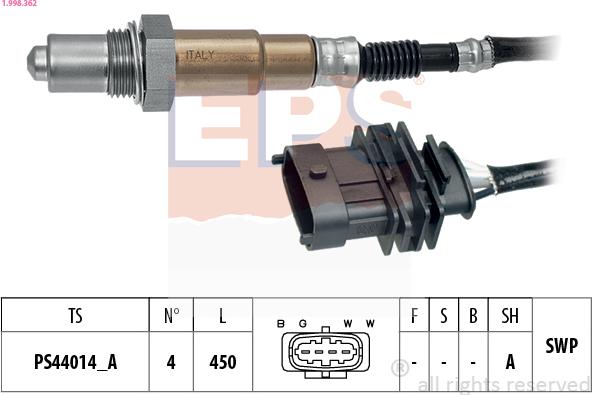 EPS 1.998.362 - Oxygen, Lambda Sensor car-mod.net