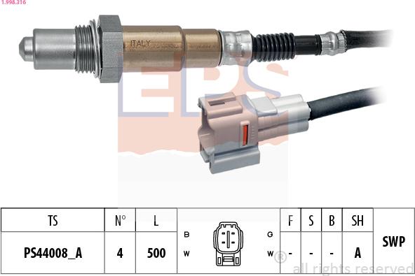 EPS 1.998.316 - Oxygen, Lambda Sensor car-mod.net