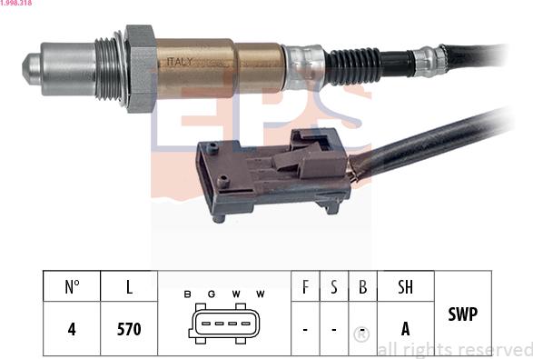 EPS 1.998.318 - Oxygen, Lambda Sensor car-mod.net