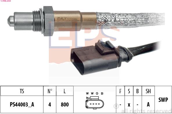 EPS 1.998.250 - Oxygen, Lambda Sensor car-mod.net