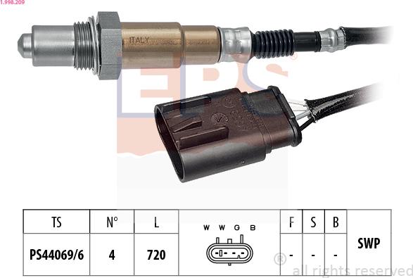 EPS 1.998.209 - Oxygen, Lambda Sensor car-mod.net